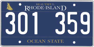 RI license plate 301359