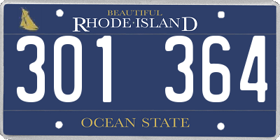 RI license plate 301364