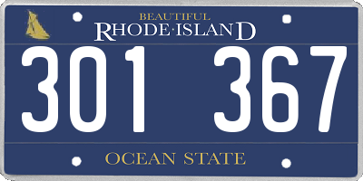 RI license plate 301367