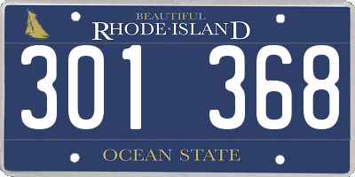 RI license plate 301368