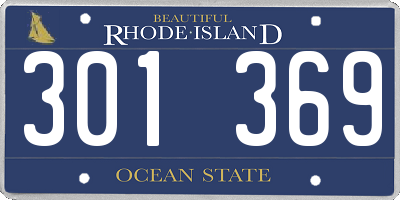 RI license plate 301369