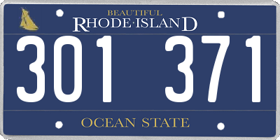 RI license plate 301371
