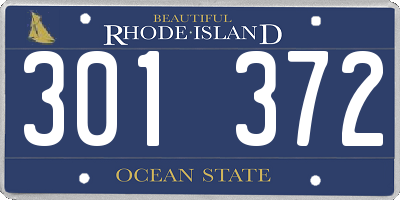 RI license plate 301372