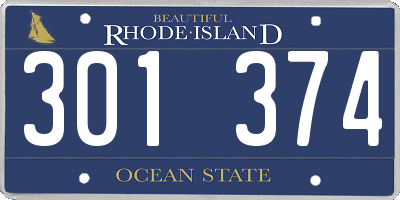 RI license plate 301374