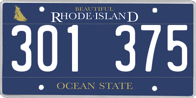 RI license plate 301375