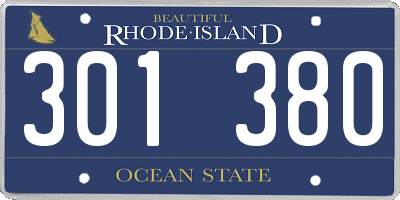 RI license plate 301380