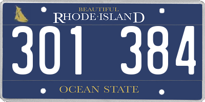 RI license plate 301384