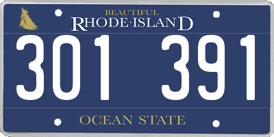 RI license plate 301391