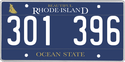 RI license plate 301396