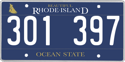 RI license plate 301397