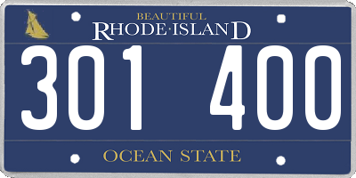 RI license plate 301400