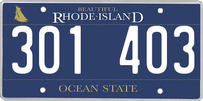 RI license plate 301403