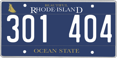 RI license plate 301404