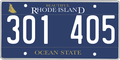 RI license plate 301405