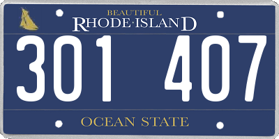 RI license plate 301407