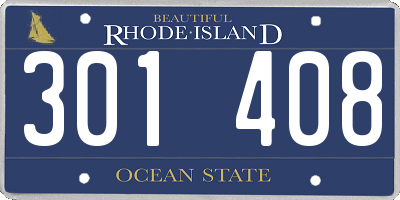 RI license plate 301408