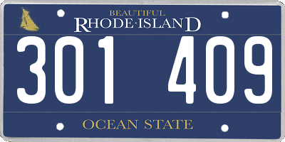 RI license plate 301409