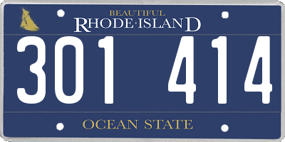 RI license plate 301414