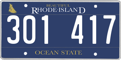 RI license plate 301417