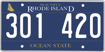 RI license plate 301420