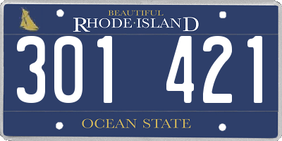 RI license plate 301421
