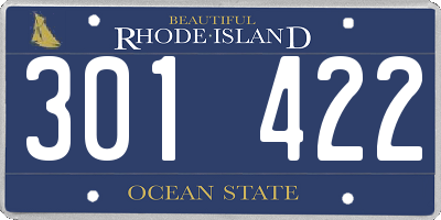RI license plate 301422