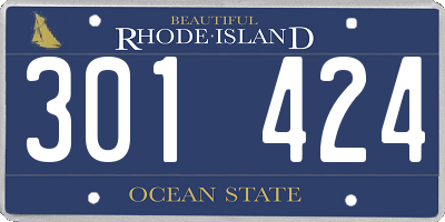 RI license plate 301424