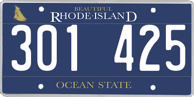 RI license plate 301425