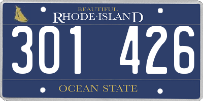 RI license plate 301426
