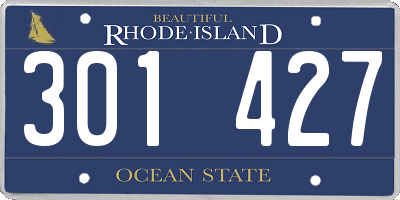 RI license plate 301427