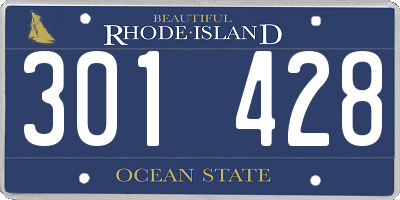 RI license plate 301428