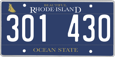 RI license plate 301430