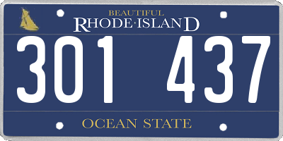 RI license plate 301437