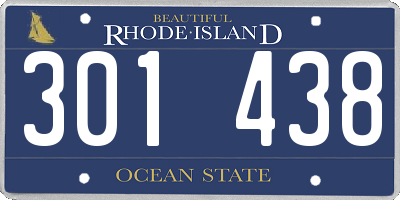 RI license plate 301438