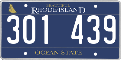 RI license plate 301439