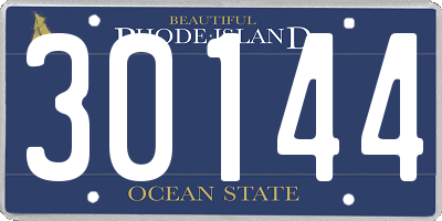 RI license plate 30144