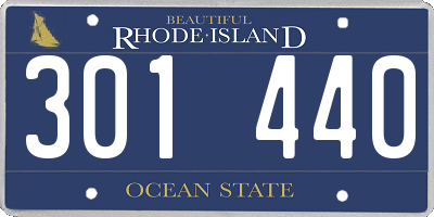 RI license plate 301440