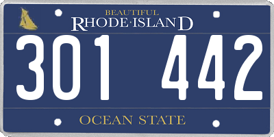 RI license plate 301442