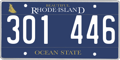RI license plate 301446