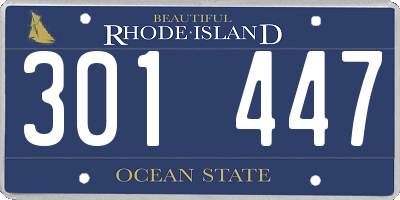 RI license plate 301447