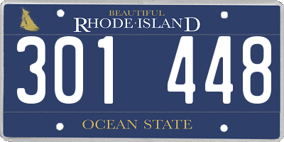 RI license plate 301448