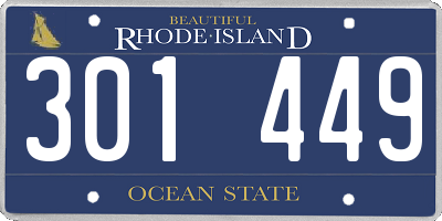 RI license plate 301449