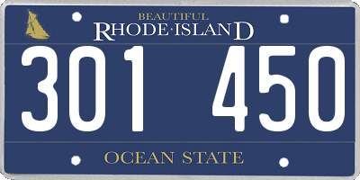 RI license plate 301450
