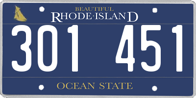 RI license plate 301451