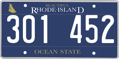 RI license plate 301452
