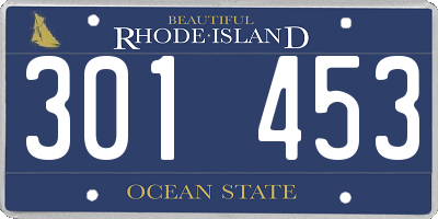RI license plate 301453
