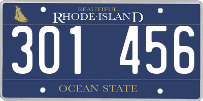 RI license plate 301456