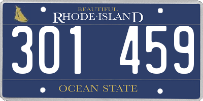 RI license plate 301459