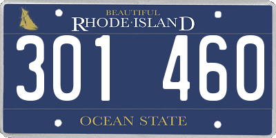 RI license plate 301460