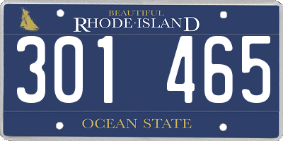 RI license plate 301465